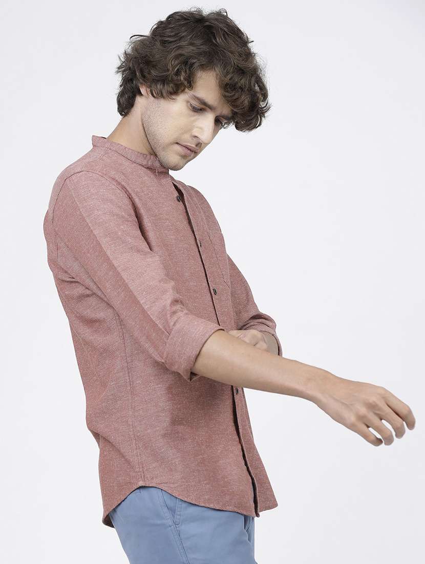 men long sleeved solid casual shirt - 21487796 -  Standard Image - 2