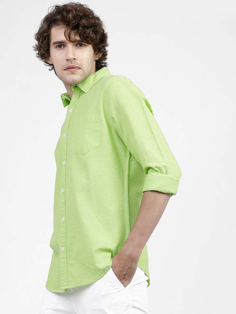 men solid collared casual wear shirt - 21487821 -  Standard Image - 2
