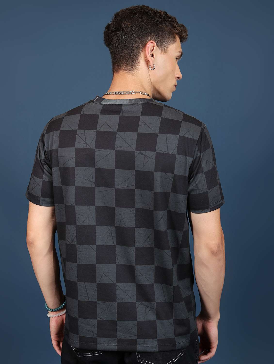 men black cotton blend all over print t-shirt - 21487832 -  Standard Image - 2