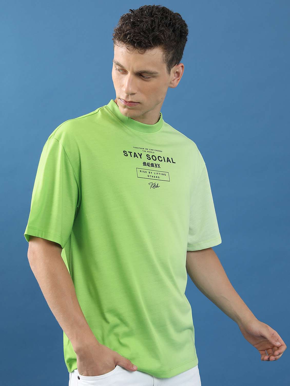 men short sleeved chest print t-shirt - 21487834 -  Standard Image - 2