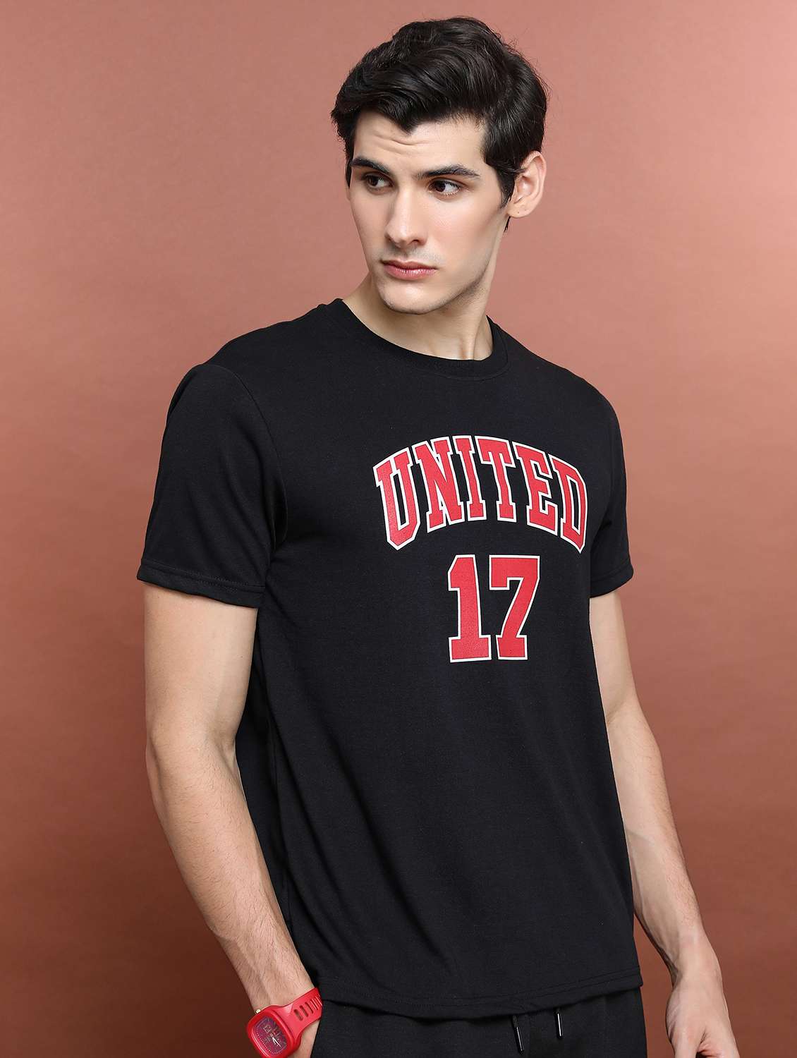 men round neck front print t-shirt - 21487896 -  Standard Image - 2