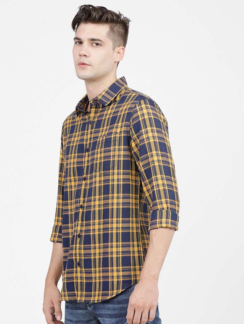 men long sleeved checkered casual shirt - 21487942 -  Standard Image - 2