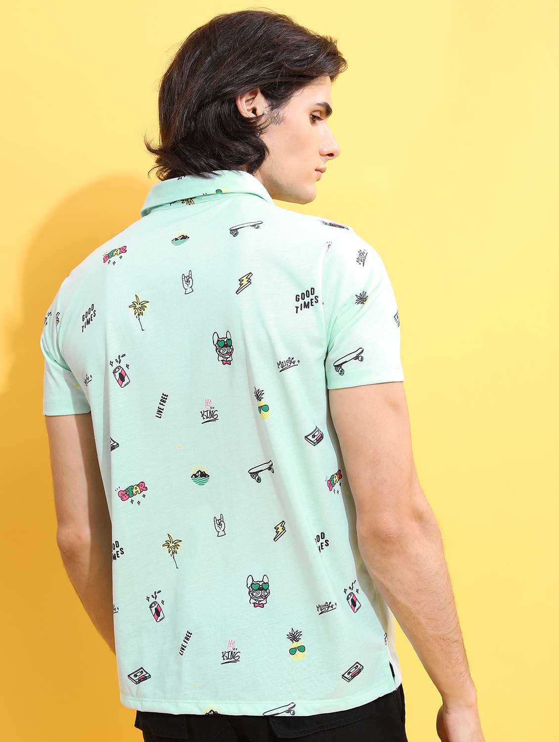 men polo neck printed t-shirt - 21487949 -  Standard Image - 2