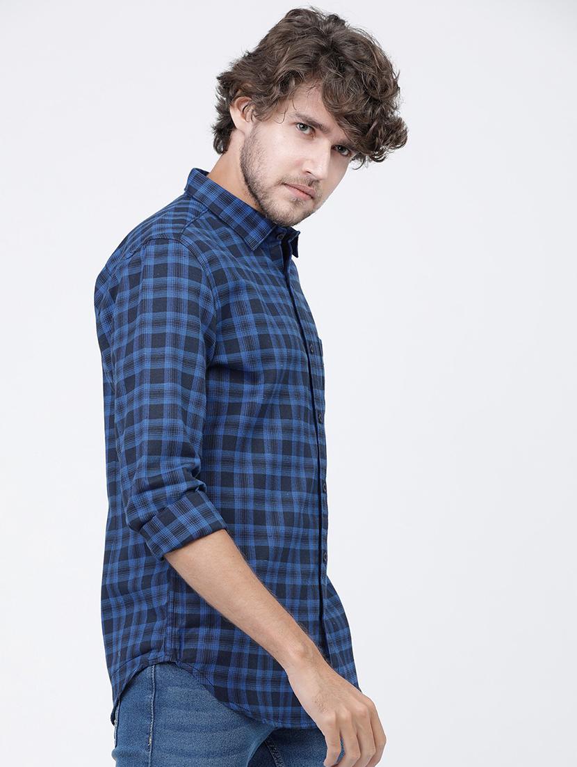 men long sleeved checkered casual shirt - 21487952 - Standard Image - 2
