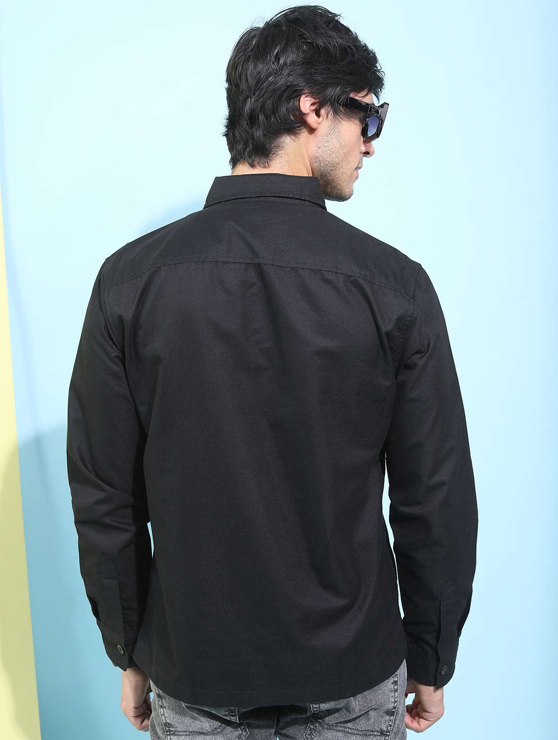 men long sleeved solid casual shirt - 21487961 -  Standard Image - 2