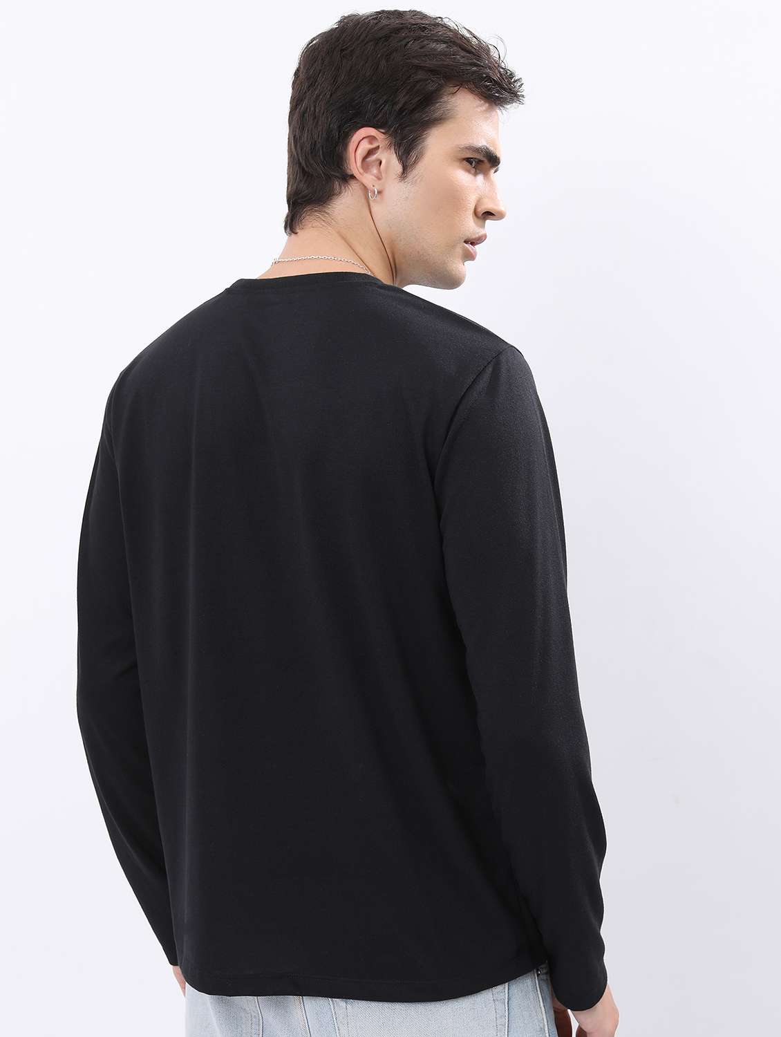 men round neck placement print t-shirt - 21487981 -  Standard Image - 2