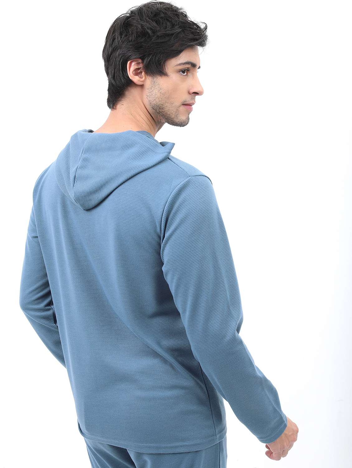 men long sleeve solid hooded t-shirt - 21488010 -  Standard Image - 2