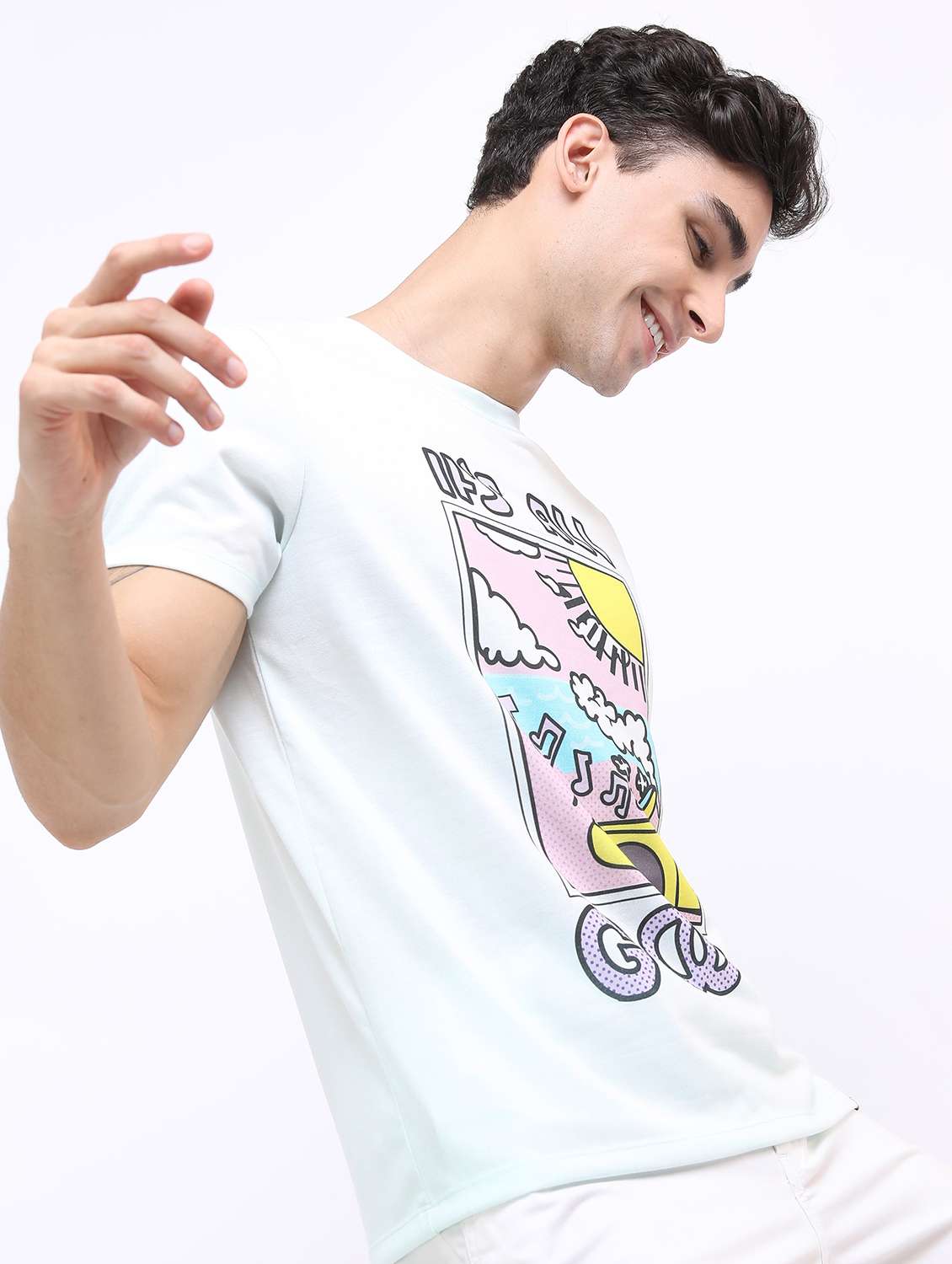 men short sleeved front printed t-shirt - 21488025 -  Standard Image - 2