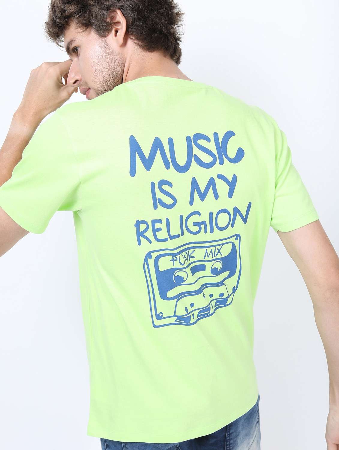 men short sleeve back print t-shirt