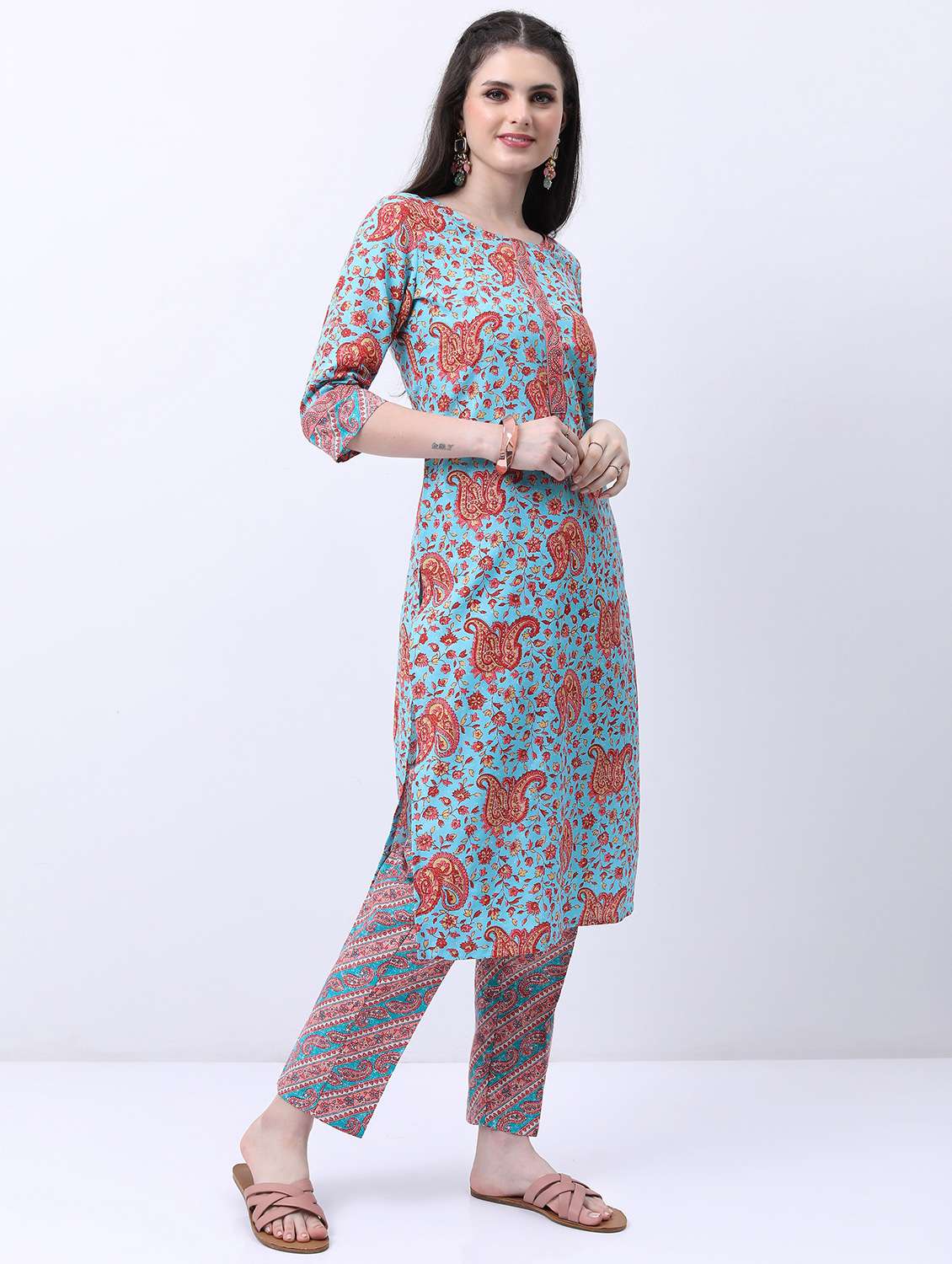 women light blue kurta pant set with dupatta - 21488125 -  Standard Image - 2