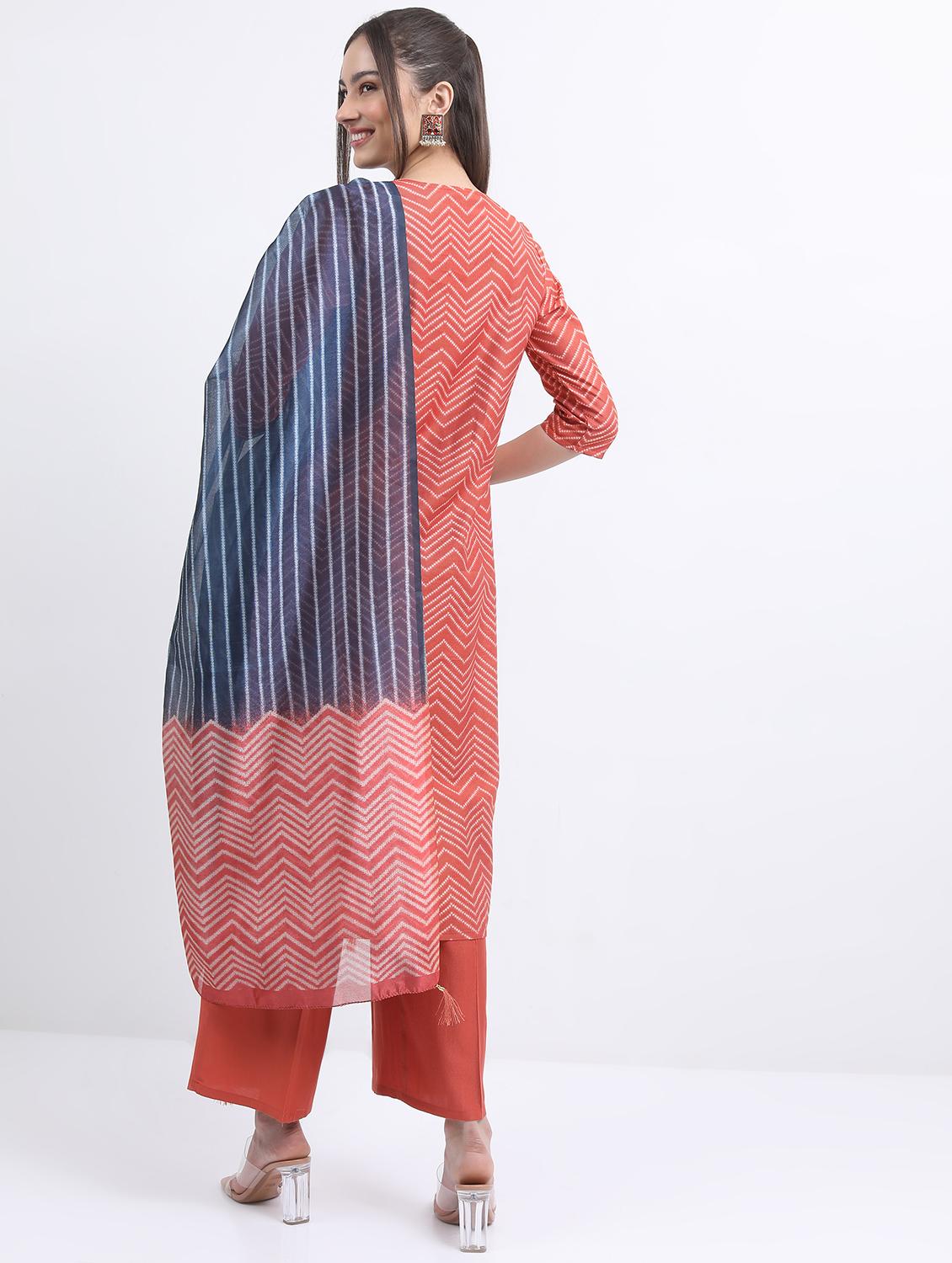 women printed kurta palazzo set with dupatta - 21488186 - Standard Image - 2
