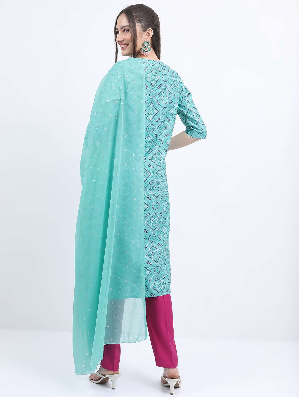 women printed kurta pant set with dupatta - 21488195 - Standard Image - 2