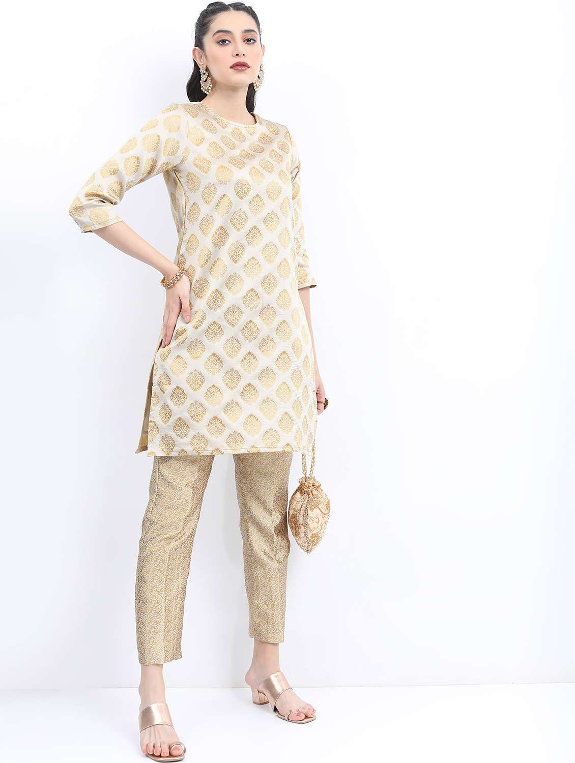 women beige kurta pant set with dupatta - 21488248 -  Standard Image - 2
