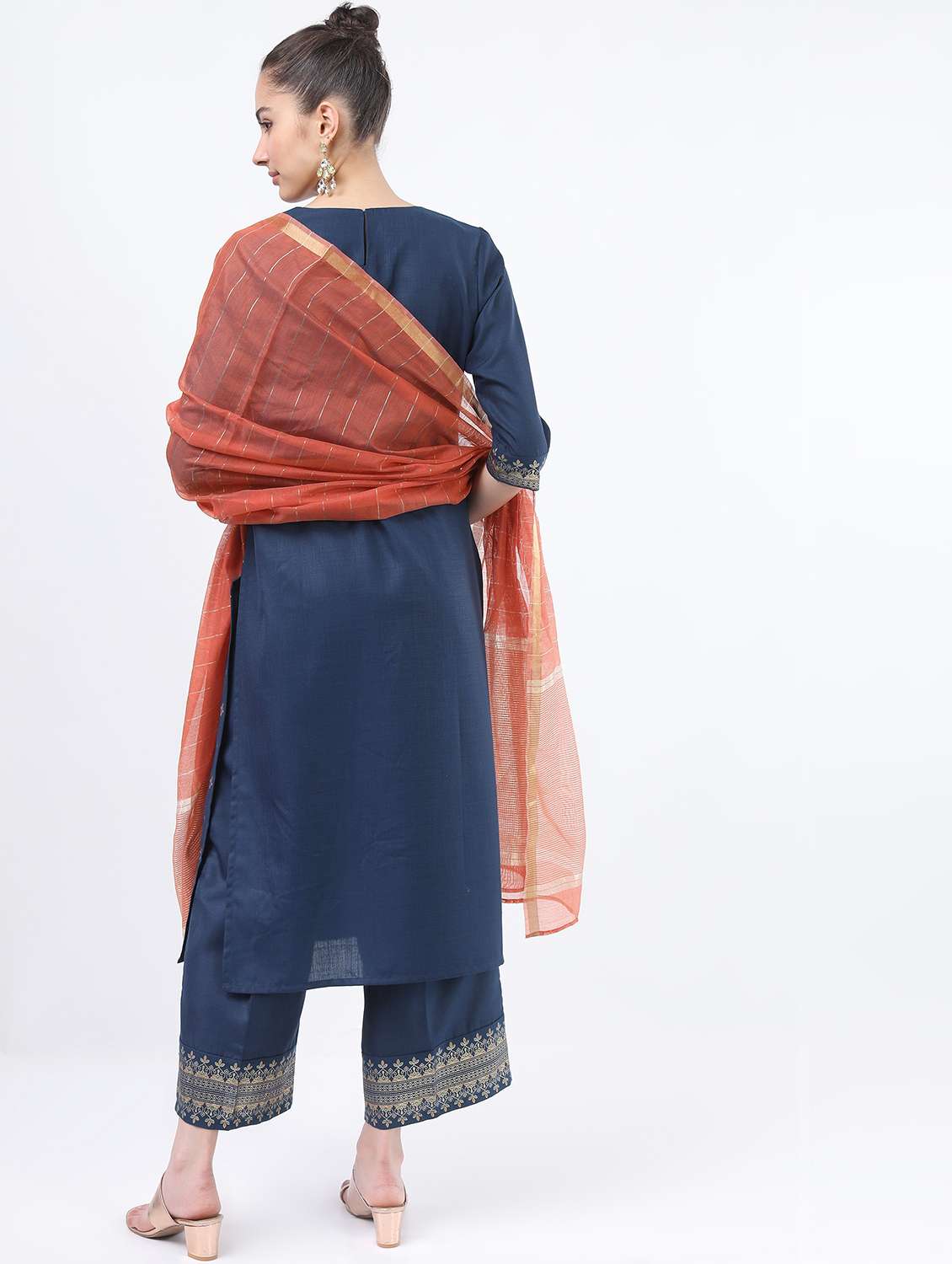 blue self-designed kurta pant set - 21488326 -  Standard Image - 2