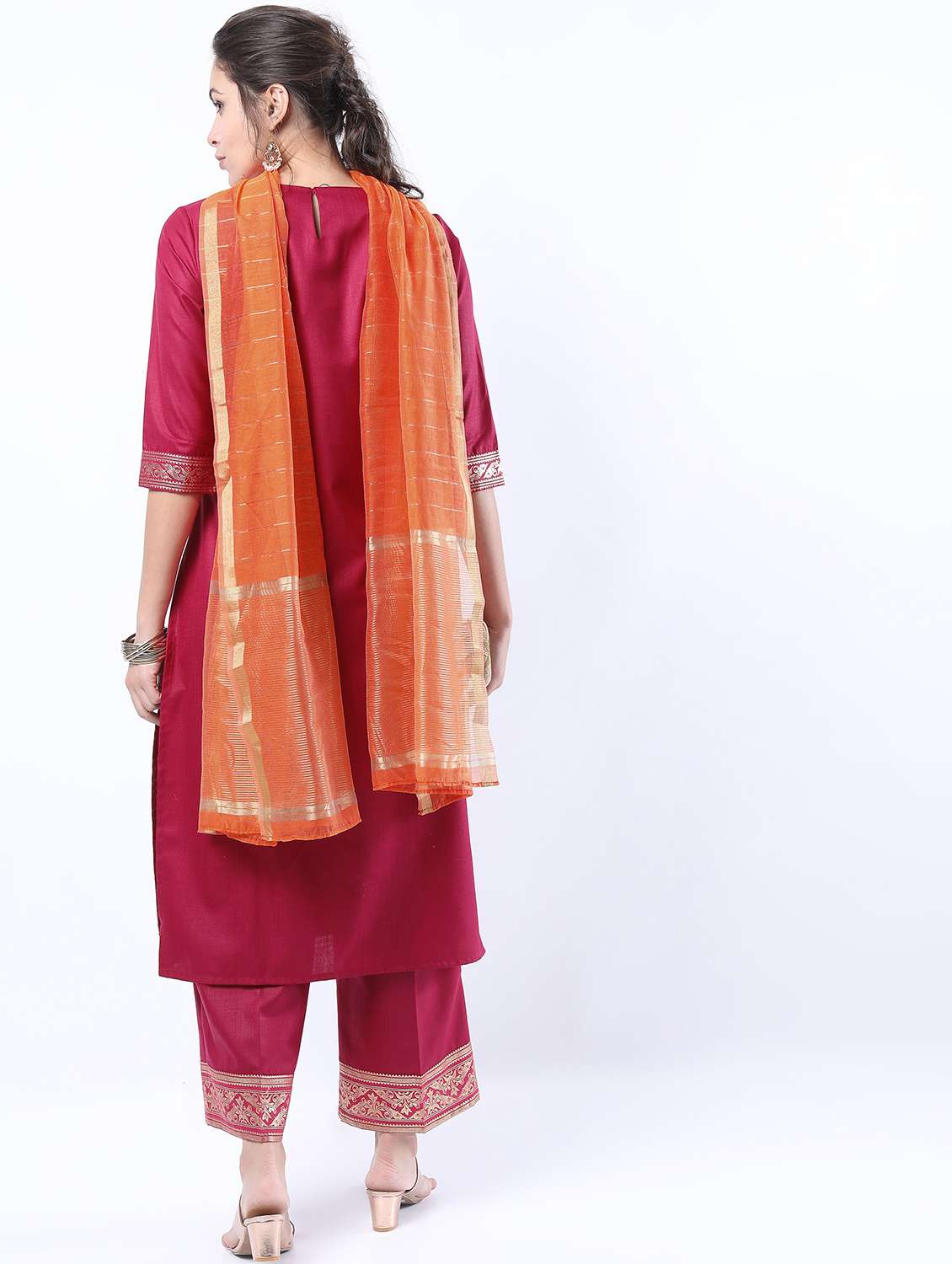 women pink kurta pant set with dupatta - 21488327 -  Standard Image - 2