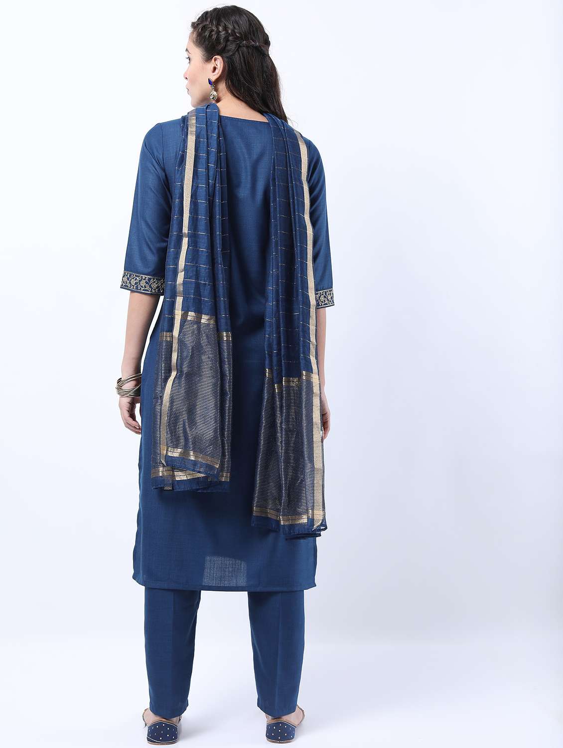 women blue kurta pant set with dupatta - 21488397 -  Standard Image - 2