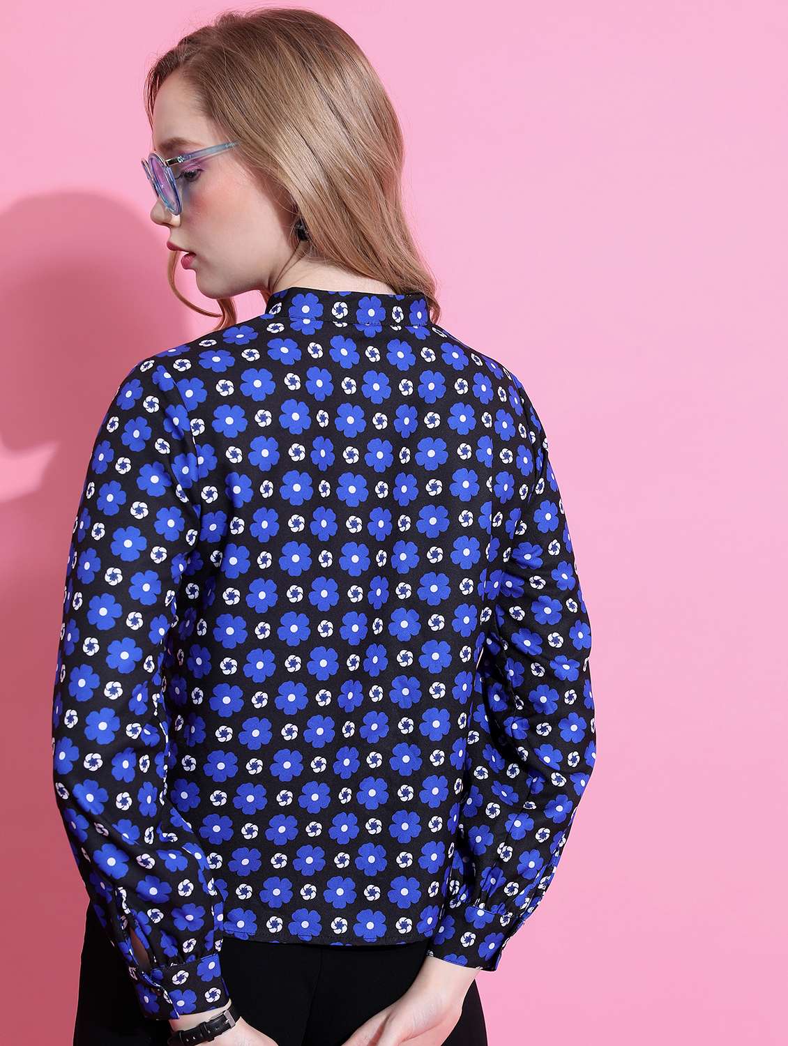 women black cotton blend regular shirt - 21488466 -  Standard Image - 2