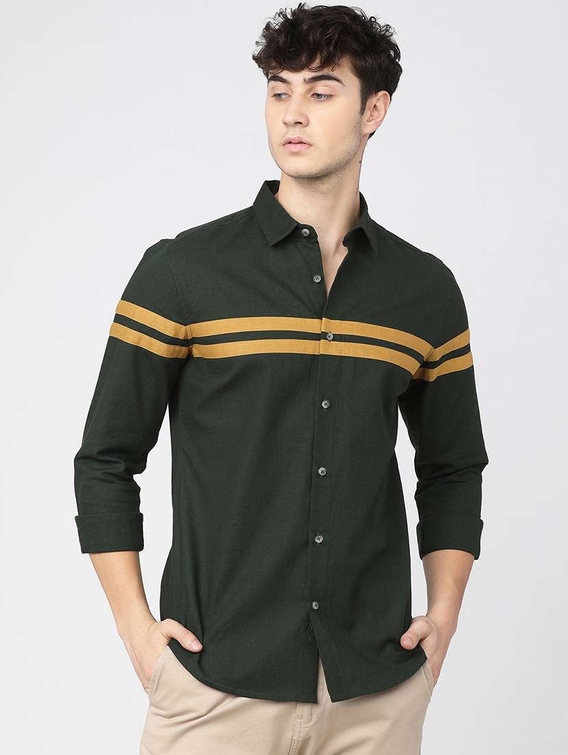 men striped casual shirt