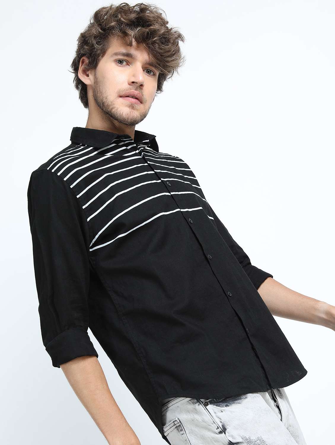 men striped casual shirt - 21488513 - Standard Image - 2