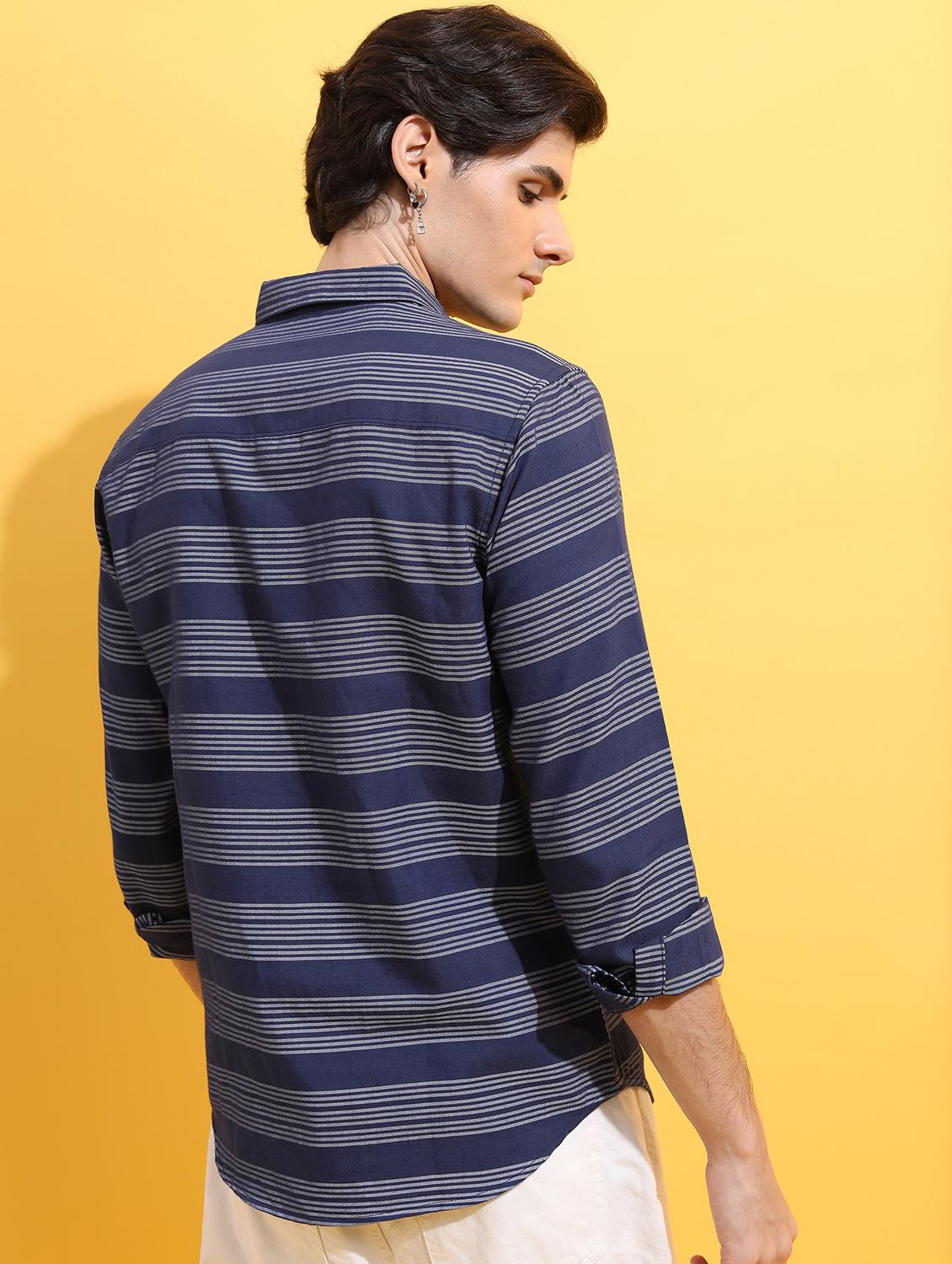 men striped casual shirt - 21488588 - Standard Image - 2