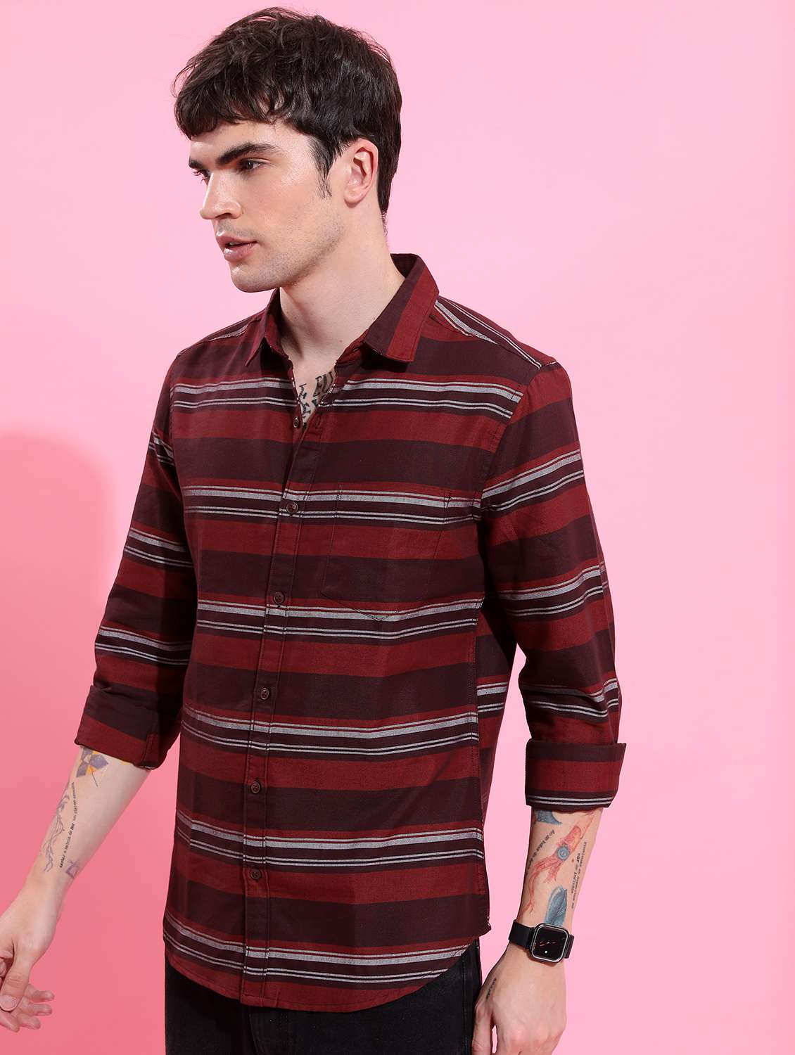 men striped casual shirt - 21488599 -  Standard Image - 2