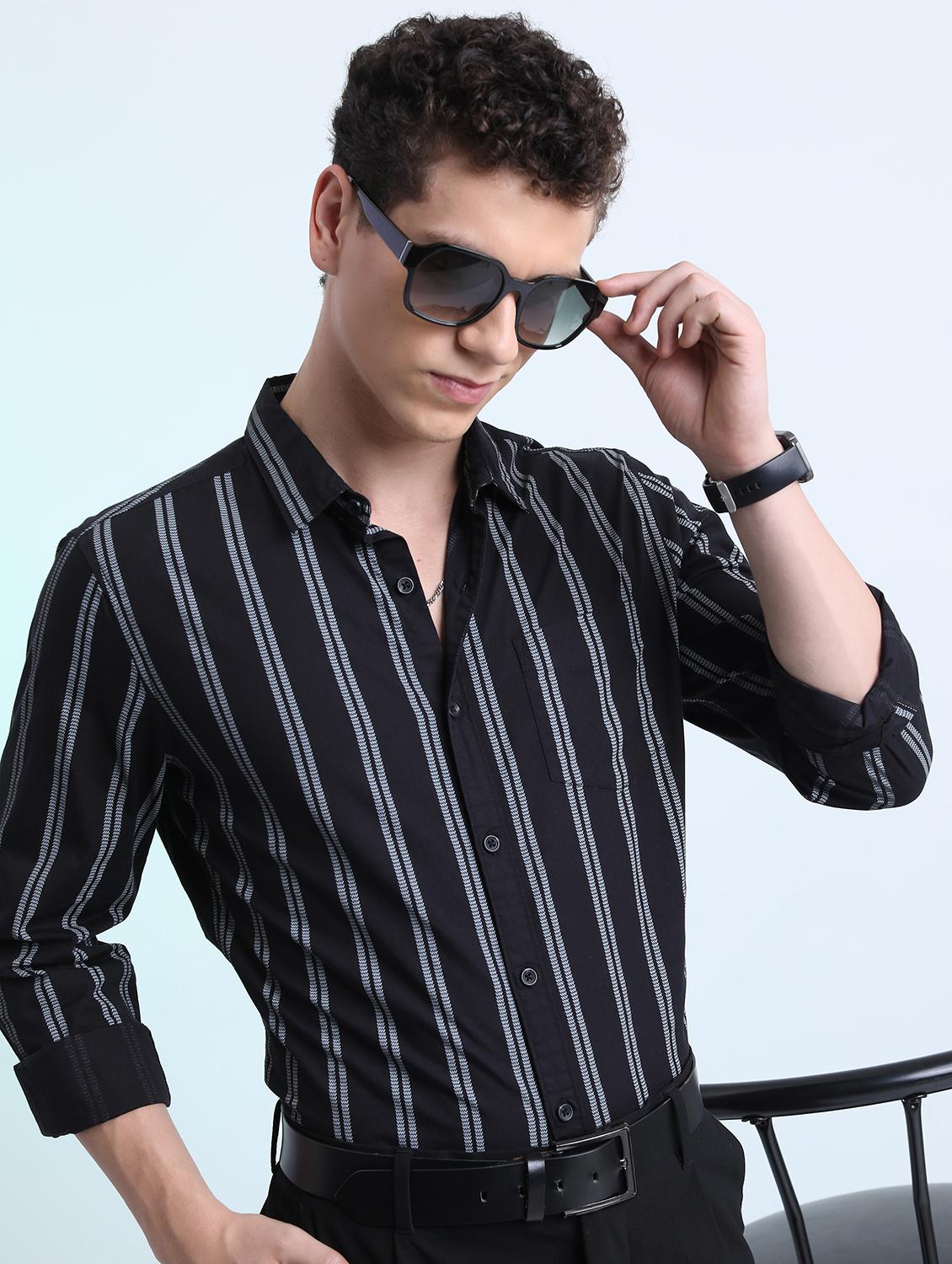men striped casual shirt - 21488606 - Standard Image - 2