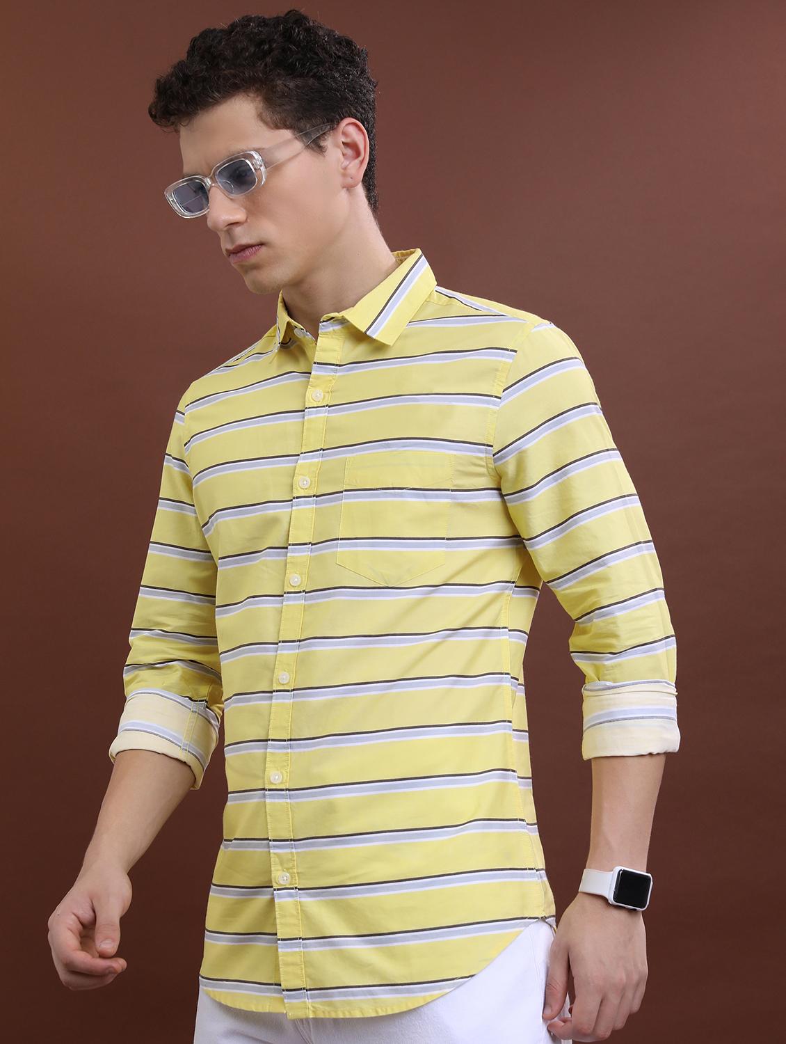 men striped casual shirt - 21488615 - Standard Image - 2