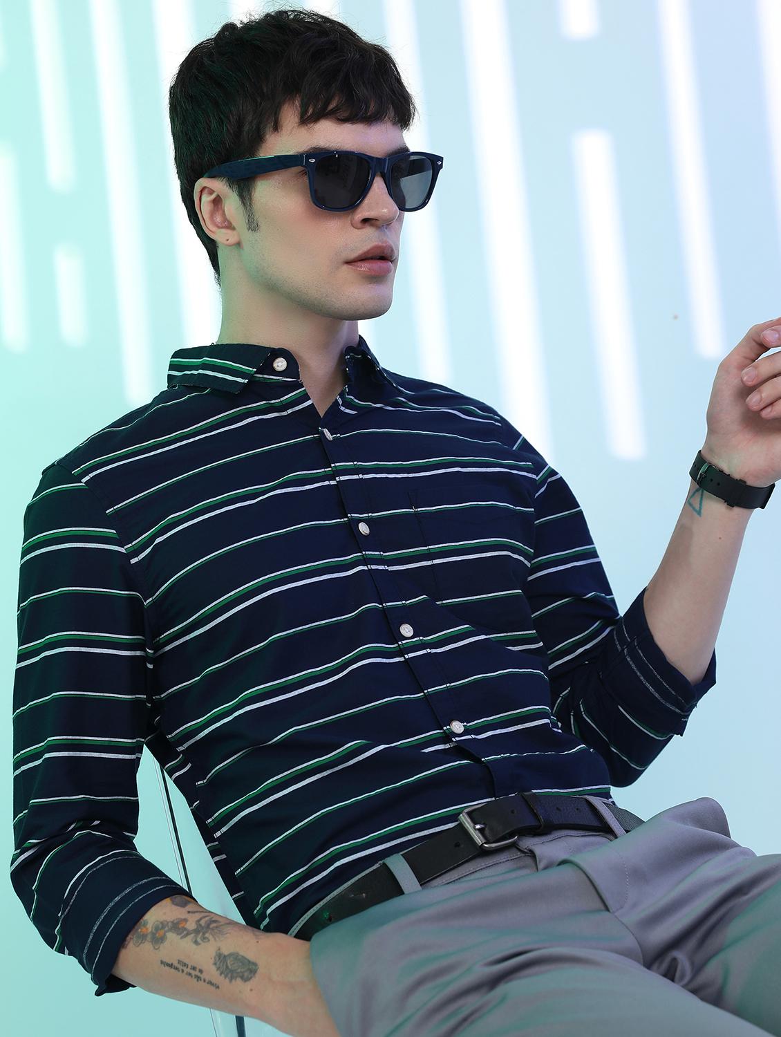 men striped casual shirt - 21488622 - Zoom Image - 0