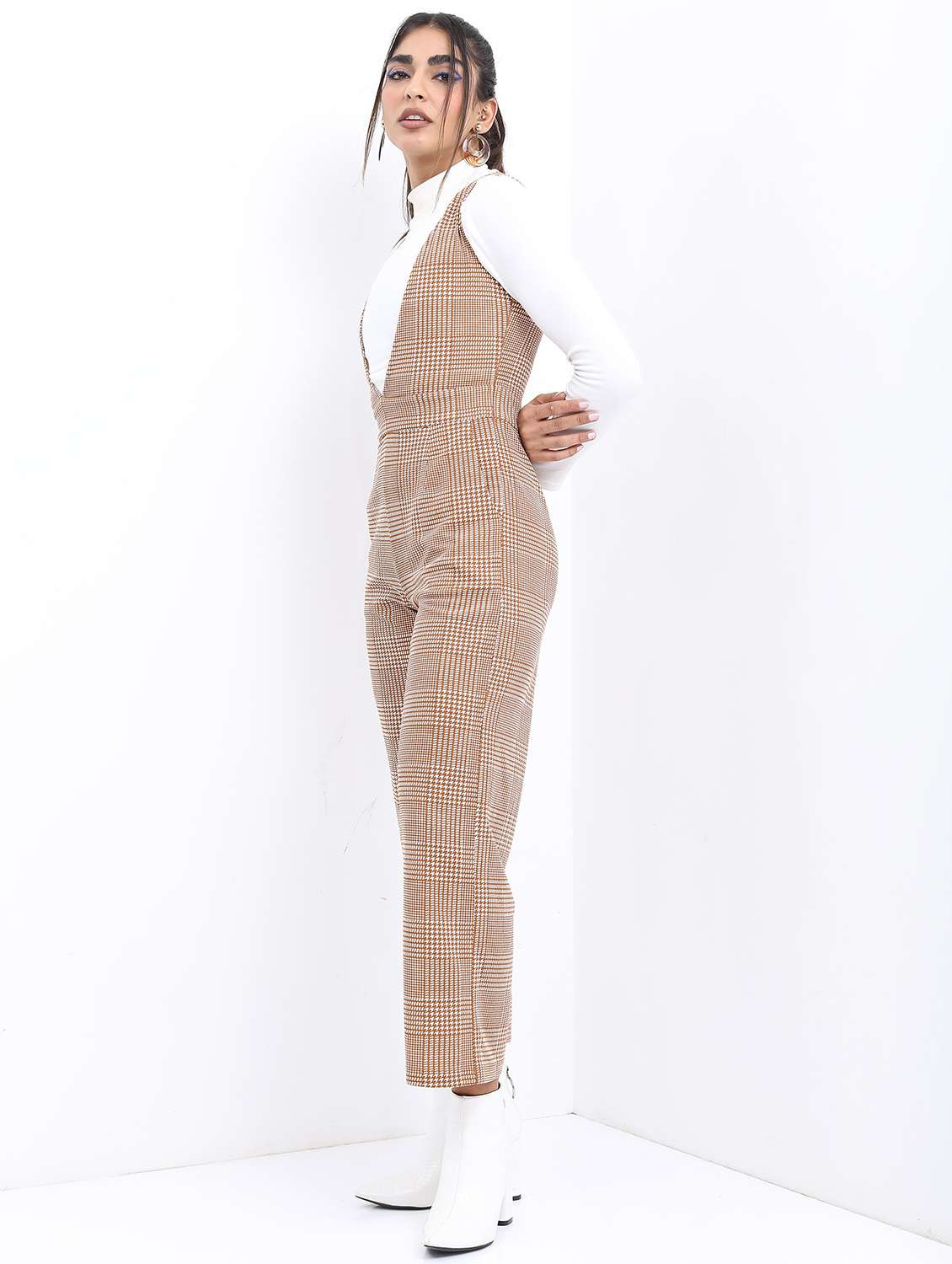 brown self-designed full leg jumpsuit - 21488642 -  Standard Image - 2