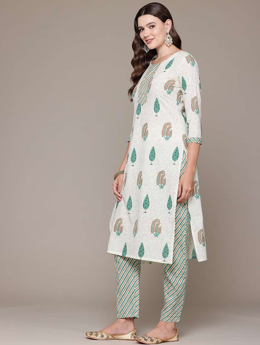 women printed kurta pant set with dupatta - 21489100 -  Standard Image - 2