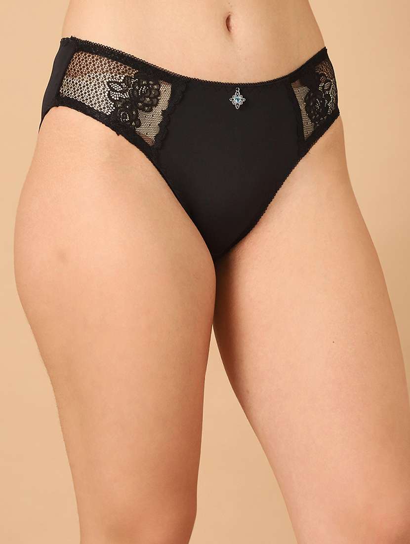 women solid lace bikini panty - 21489164 -  Standard Image - 2