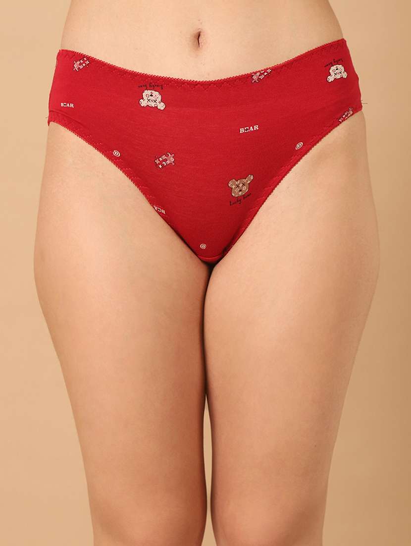 women printed mid rise panty