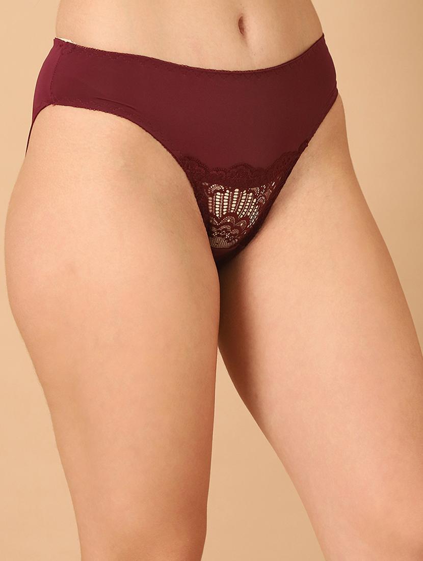 women solid lace bikini panty - 21489178 - Standard Image - 2