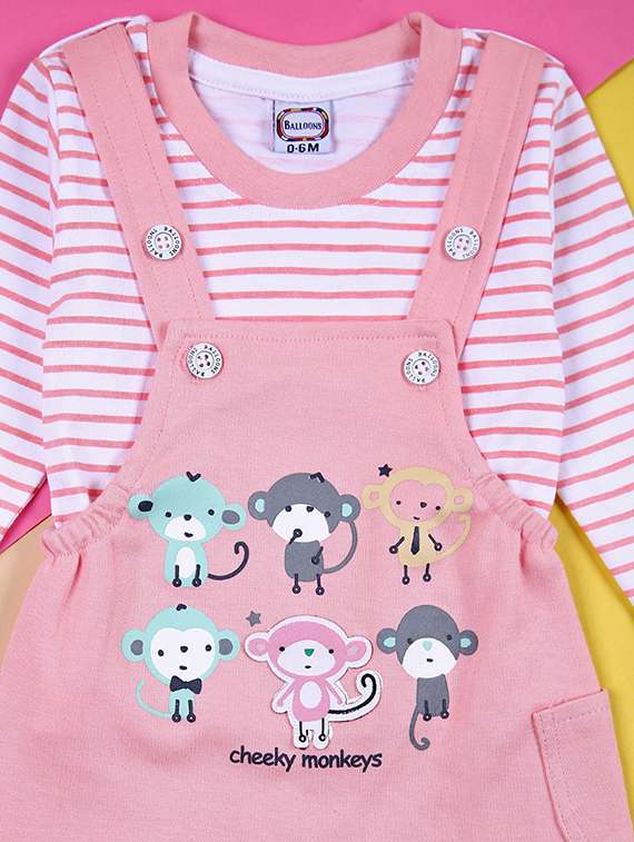 boys printed long sleeves t-shirt & dungaree set - 21489292 -  Standard Image - 2