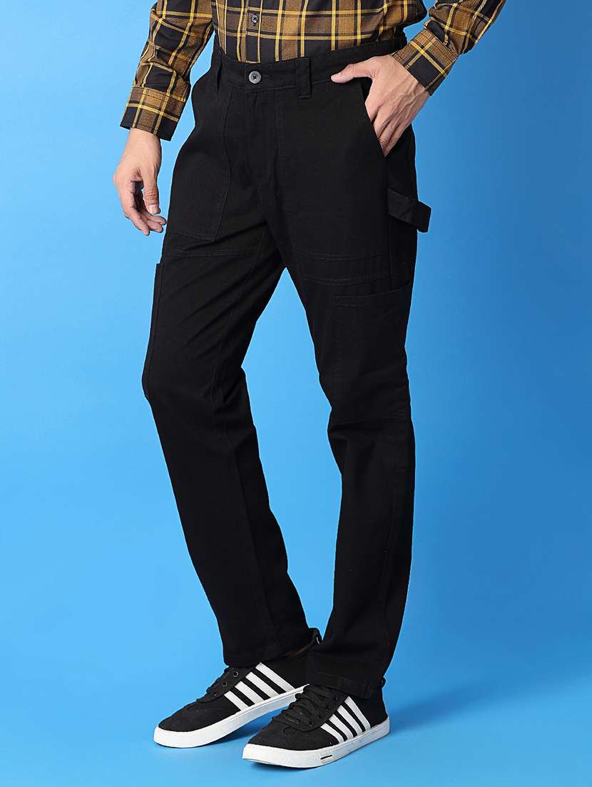 men solid regular fit chinos casual trouser - 21489306 -  Standard Image - 2
