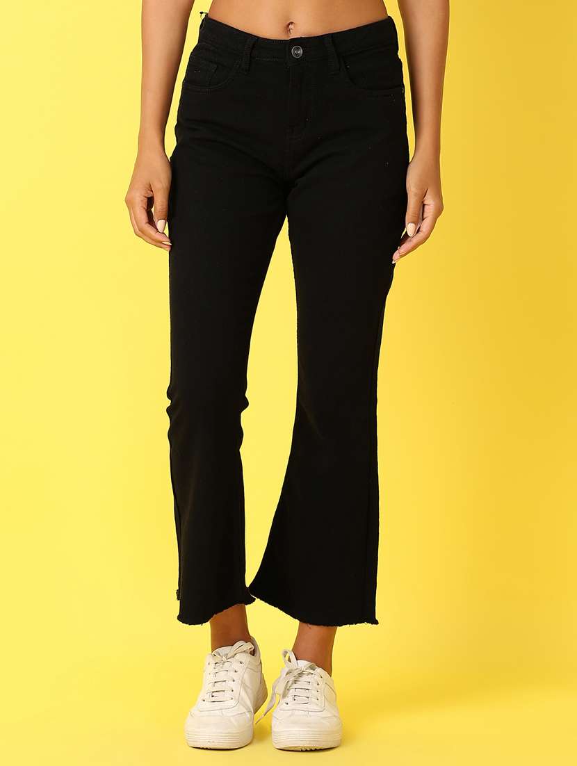 women black solid bootcut jean