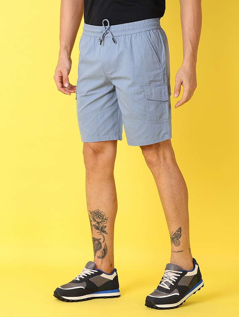 men light blue solid shorts - 21489974 - Standard Image - 2