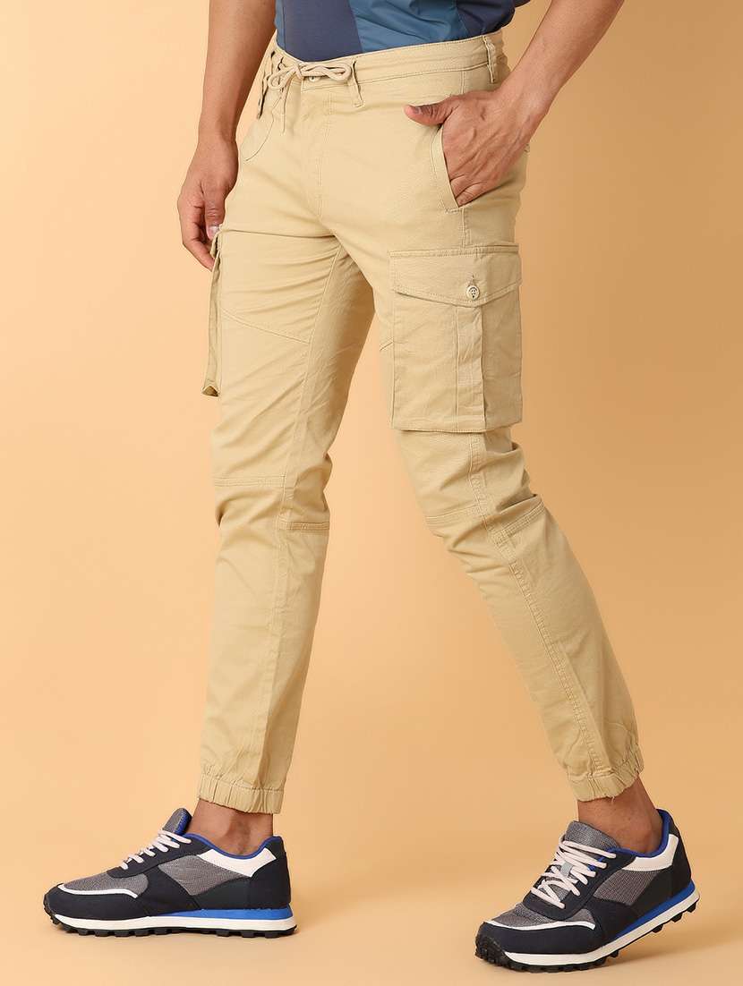 men solids mid rise cargos - 21489988 -  Standard Image - 2
