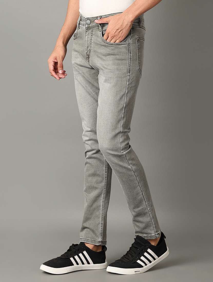 men grey plain jeans - 21490035 -  Standard Image - 2