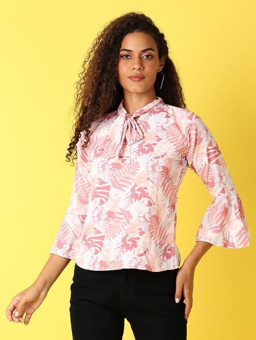 women pink printed regular top - 21490083 - Standard Image - 0
