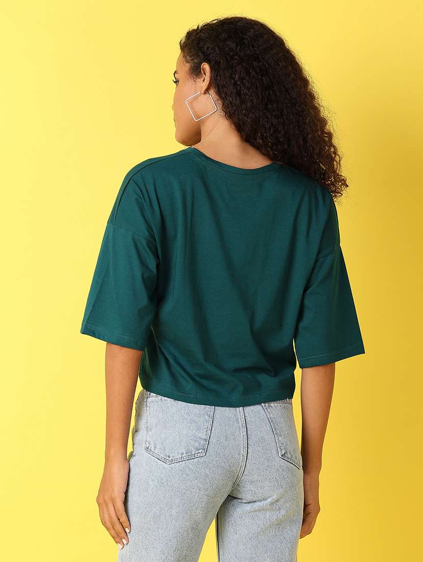 women front print short sleeves t-shirt - 21490099 -  Standard Image - 2