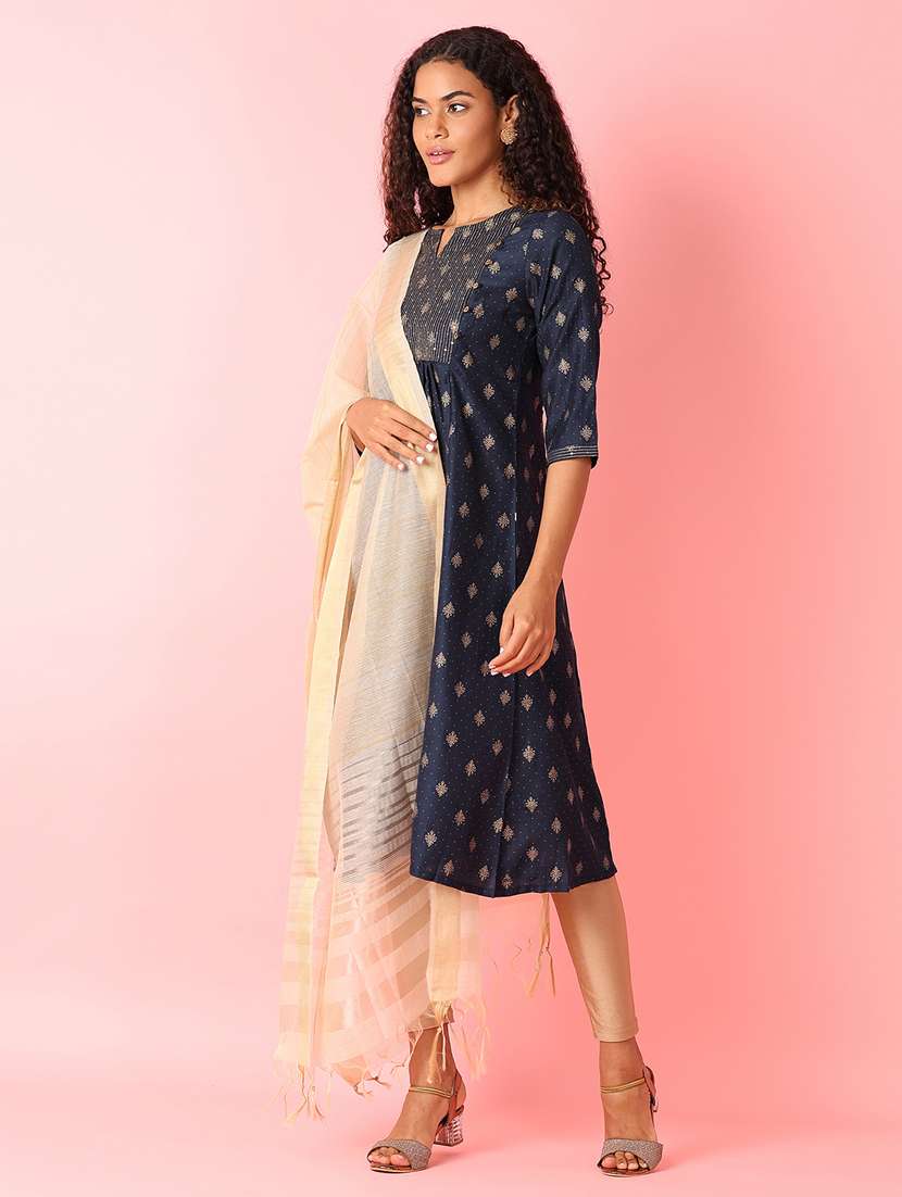 women cream striped dupatta  - 21490200 -  Standard Image - 2