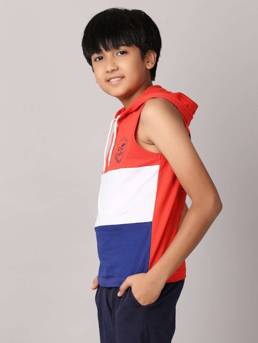 boys hooded color block t-shirt - 21490202 -  Standard Image - 2