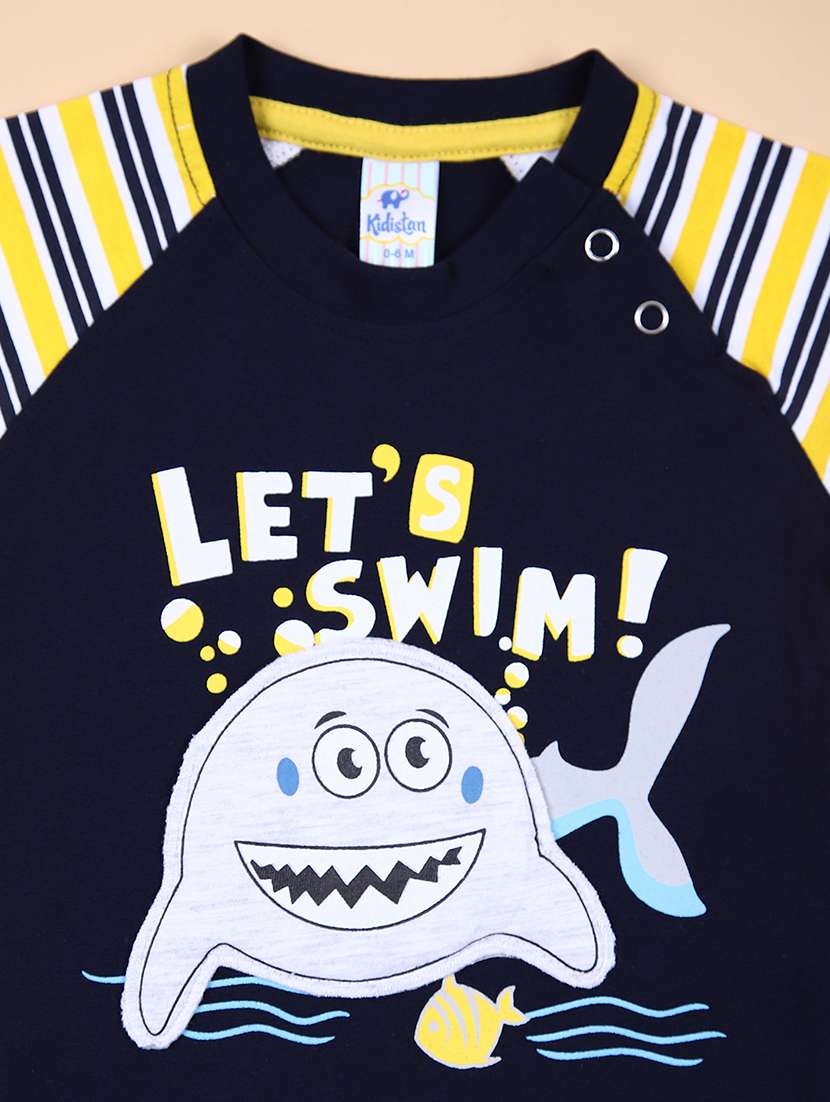 boys navy blue printed shorts set - 21490228 -  Standard Image - 2