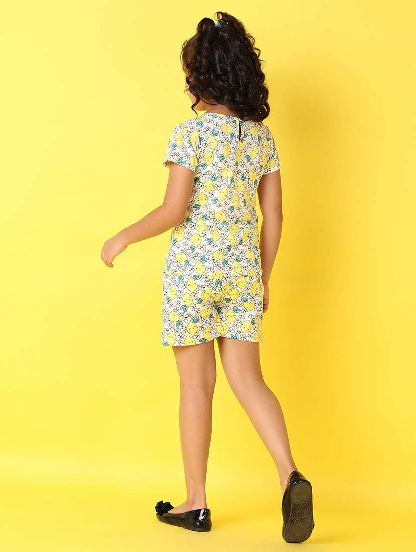 girls printed round neck shorts sets - 21490295 -  Standard Image - 2