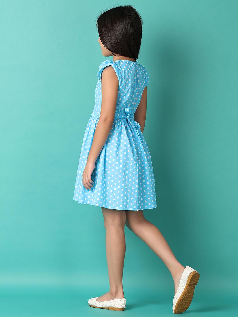 girls polka dots printed round neck frock - 21490296 - Standard Image - 2