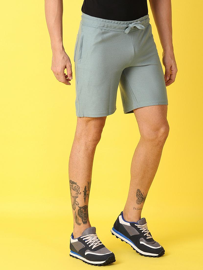 men sea green solid shorts - 21490299 - Standard Image - 2