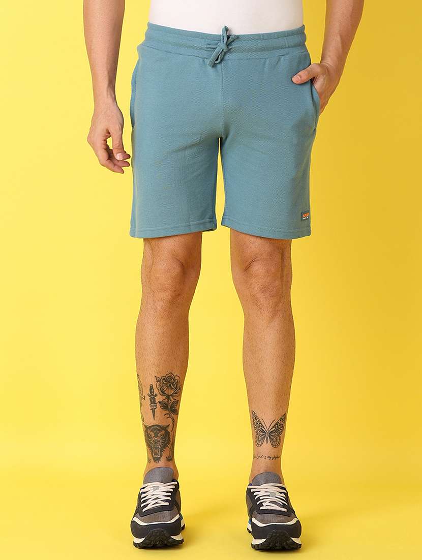 men ai aqua solid shorts