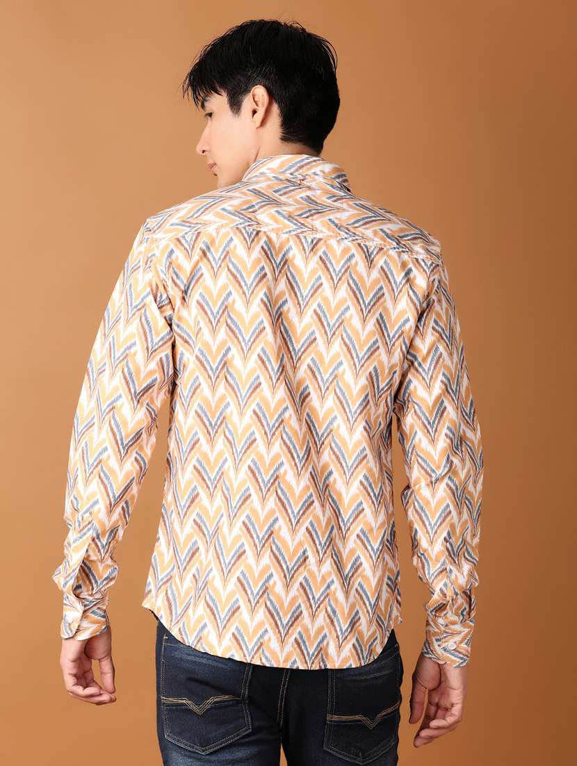 men collared printed casual shirt - 21490460 -  Standard Image - 2