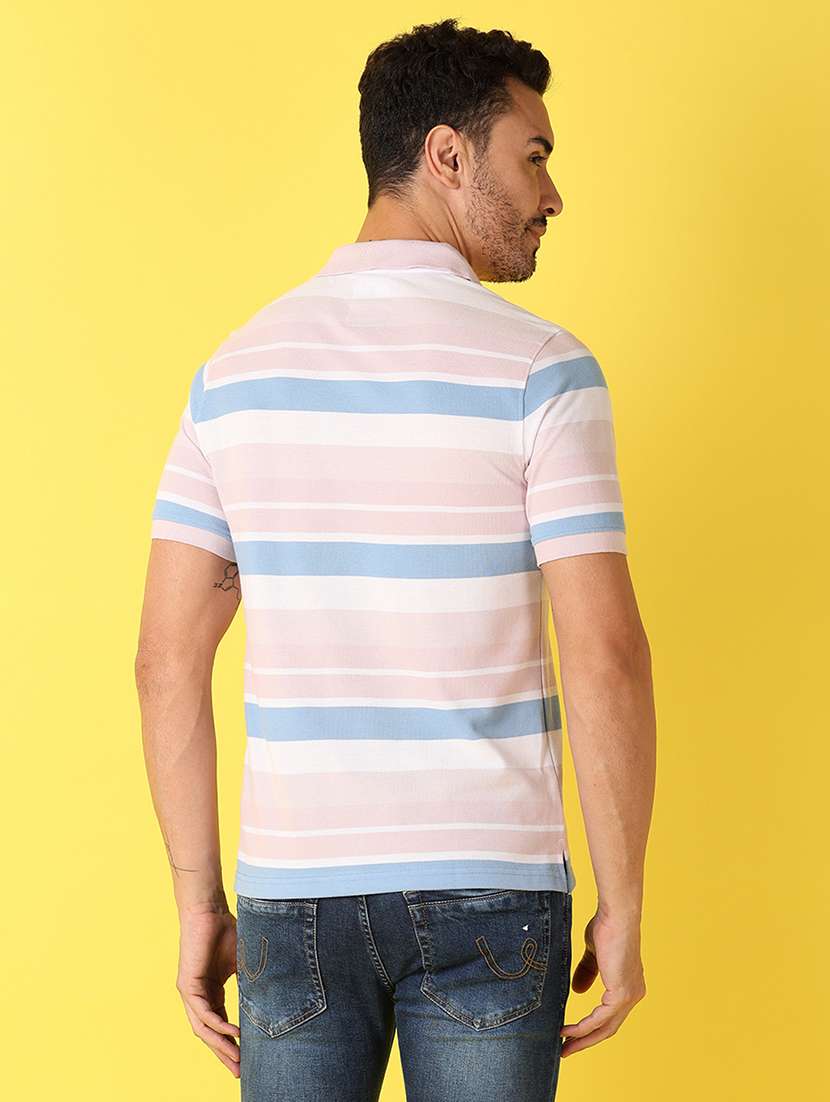 men short sleeve stripes polo t-shirt - 21490554 -  Standard Image - 2